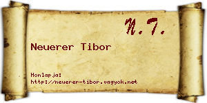 Neuerer Tibor névjegykártya